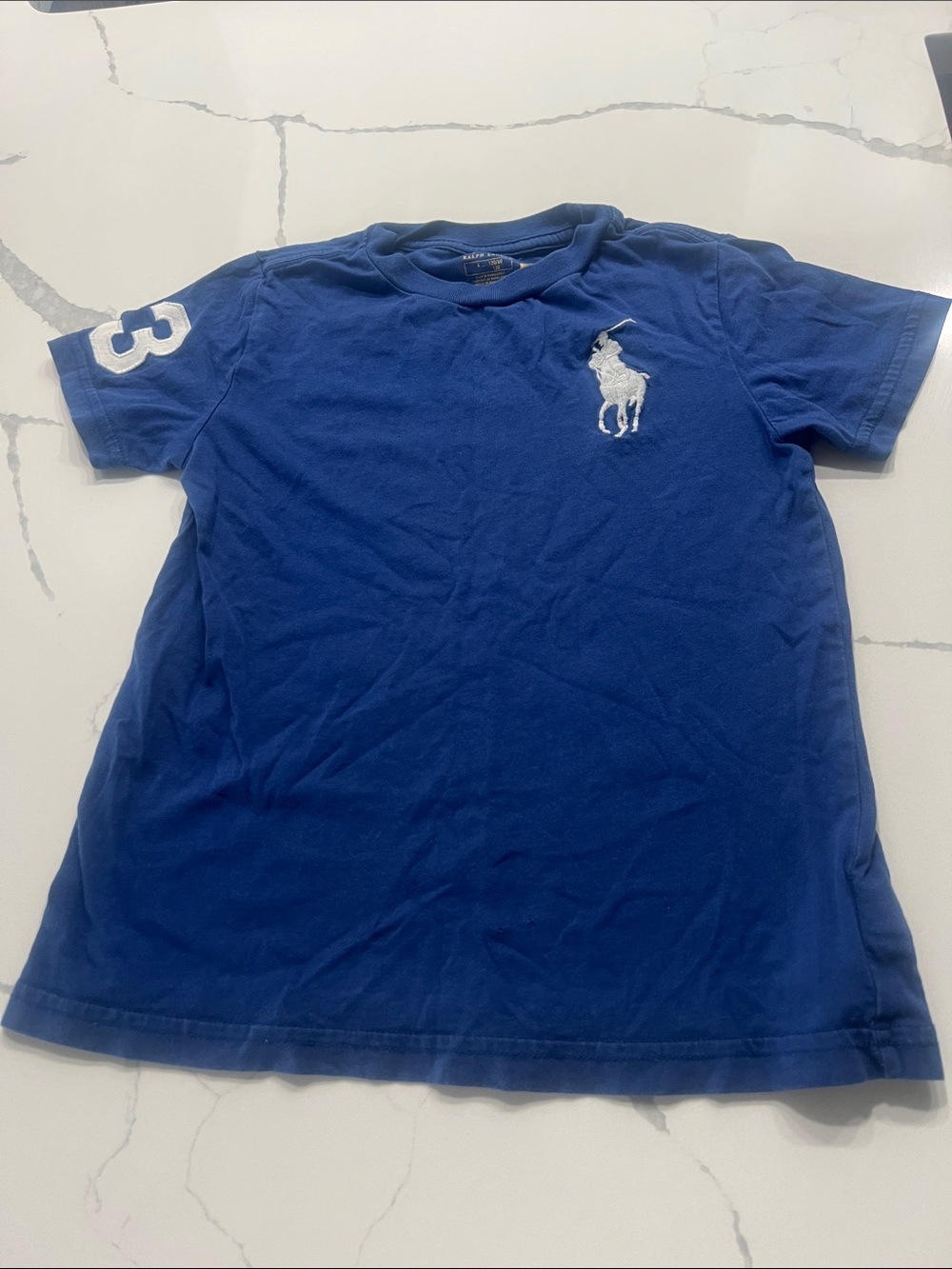 Polo by Ralph Lauren Red 'POLO' Graphic Tee with Blue Polo Logo Tee - Picture 4 of 7